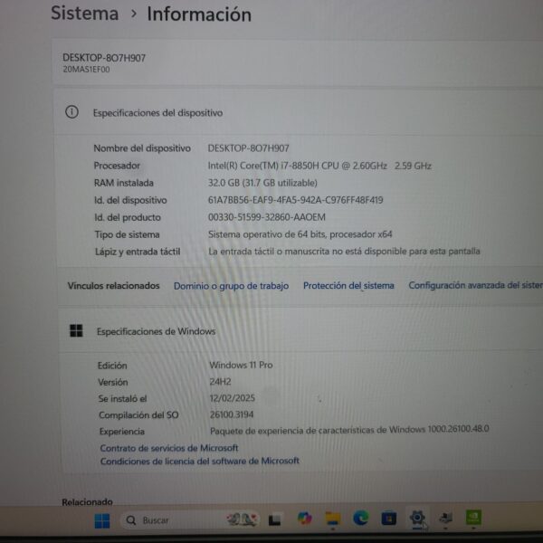 P52 LT GRAFICA i7-8 - Imagen 7